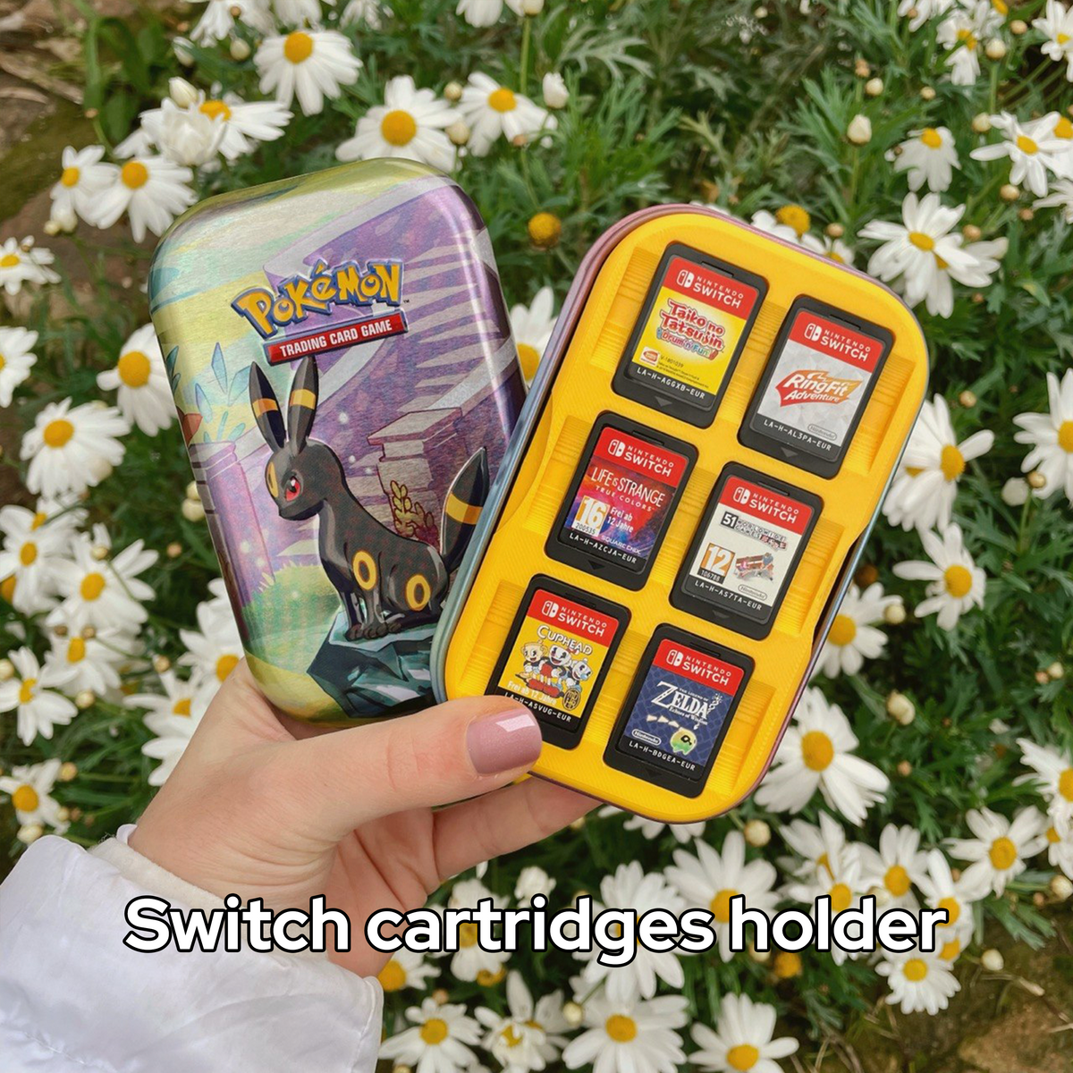 Inserti Videogiochi Pokémon Mini Tin | Organizer cartucce Nintendo Switch / 3DS / DS