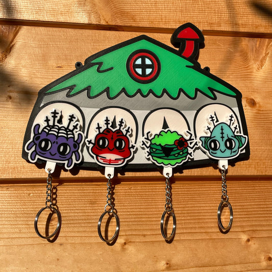 Shared Shelter da 4 Personaggi | Portachiavi da parete magnetico Cult of the Lamb
