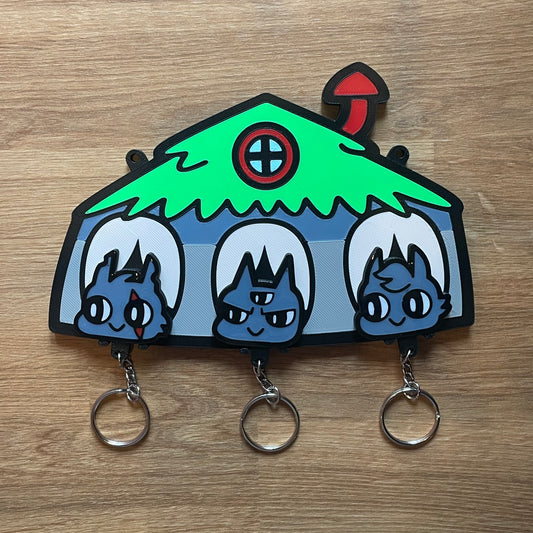 Shared Shelter da 3 Personaggi | Portachiavi da parete magnetico Cult of the Lamb